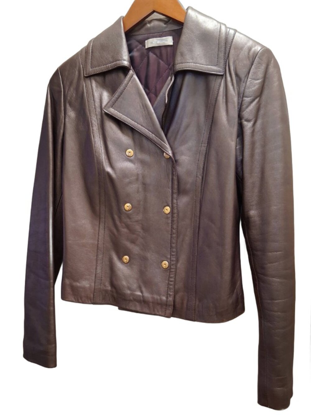 Purple Italian Leather Coat (Vintage)